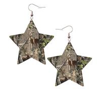 Orecchini pendenti da donna a forma di cervo e alce che cercano fauna selvatica, orecchini pendenti celesti, gioielli a forma di stella per un versatile, One Size, Pelle