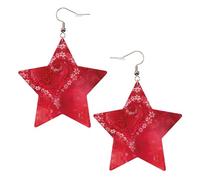 Orecchini pendenti da donna a forma di cuore e fiore, stile celestiale, gioielli a forma di stella per un versatile, One Size, Pelle