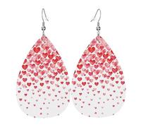 Orecchini pendenti da donna, a forma di cuore rosso che cadono, orecchini pendenti a forma di stella, gioielli chic per celebrazioni, One Size, Pelle