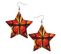 Orecchini pendenti da donna a forma di farfalla arancione, orecchini pendenti celesti, gioielli a forma di stella per un versatile
