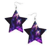 Orecchini pendenti da donna a forma di farfalla viola, orecchini pendenti celesti, gioielli a forma di stella per un versatile, One Size, Pelle