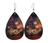 Orecchini pendenti da donna, a forma di fuochi d'artificio, a forma di stella, eleganti gioielli pendenti per celebrazioni, One Size, Pelle