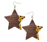 Orecchini pendenti da donna a forma di girasole, orecchini pendenti celesti, gioielli a forma di stella per un versatile, One Size, Pelle
