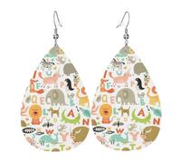 Orecchini pendenti da donna a forma di goccia con lettere dell'alfabeto dello zoo, orecchini geometrici, gioielli pendenti alla moda per eventi serali