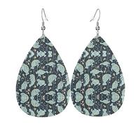 Orecchini pendenti da donna, a forma di lamantino, a forma di stella, eleganti gioielli pendenti per celebrazioni, One Size, Pelle