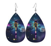 Orecchini pendenti da donna, a forma di libellula con galassia, a forma di stella, eleganti gioielli pendenti per celebrazioni, One Size, Pelle