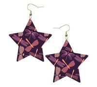 Orecchini pendenti da donna a forma di libellula viola, orecchini pendenti celesti, gioielli a forma di stella per un versatile, One Size, Pelle