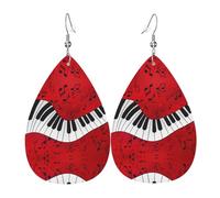 Orecchini pendenti da donna, a forma di nota musicale, a forma di pianoforte, a forma di stella, eleganti gioielli pendenti per celebrazioni, One Size, Pelle