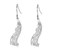 Orecchini pendenti da donna a forma di nota musicale, in acciaio inox, delicati e chic, con note del personale, gioielli musicali, regalo per amanti dei musicisti, one size, Acciaio inossidabile