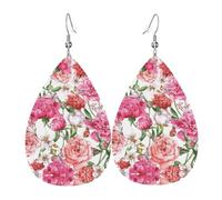 Orecchini pendenti da donna, a forma di peonia, da giardino, a forma di stella, eleganti gioielli pendenti per celebrazioni, One Size, Pelle