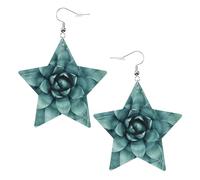 Orecchini pendenti da donna a forma di pianta grassa, orecchini pendenti celesti, gioielli a forma di stella per un versatile, One Size, Pelle