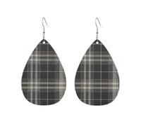 Orecchini pendenti da donna a forma di scacchi, grigi, neri, verde menta, beige, viola, arancioni, color caramella, leggeri, stampati su entrambi i lati