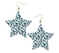 Orecchini pendenti da donna, a forma di semaforo, con stella scintillante, gioielli alla moda per una serata fuori, One Size, Pelle