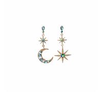 Orecchini pendenti da donna, a forma di stella dorata e luna, eleganti orecchini bohémien, gioielli per feste, matrimoni, eventi