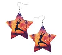 Orecchini pendenti da donna, a forma di stella scintillante, gioielli alla moda per una serata fuori, One Size, Pelle