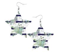 Orecchini pendenti da donna a righe succulente, orecchini pendenti celesti, gioielli a forma di stella per un versatile, One Size, Pelle