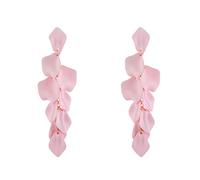 Orecchini pendenti da donna alla moda con fiore di papavero rosso verde nero lungo linea bar nappa per donne fascino goccia orecchini gioielli, metallo smaltato, lega