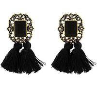 Orecchini pendenti da donna alla moda con nappe lucide, orecchini vintage a filo lungo, orecchini a goccia, gioielli regalo per tutti i giorni, feste, festival, colore nero, belli e attraenti