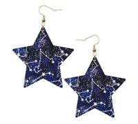 Orecchini pendenti da donna che si illuminano al buio, con stella scintillante, gioielli alla moda per una serata fuori, One Size, Pelle