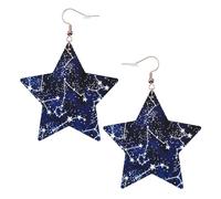 Orecchini pendenti da donna che si illuminano al buio, con stella scintillante, gioielli alla moda per una serata fuori, One Size, Pelle