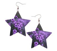 Orecchini pendenti da donna con bouquet di lavanda, orecchini pendenti celesti, gioielli a forma di stella per un versatile, One Size, Pelle