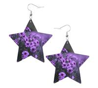 Orecchini pendenti da donna con bouquet di lavanda, orecchini pendenti celesti, gioielli a forma di stella per un versatile, One Size, Pelle