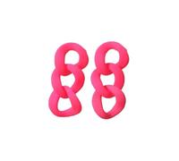 Orecchini pendenti da donna con catena a cerchio geometrico in acrilico arcobaleno, Medio, Argento sterling, Zirconia cubica