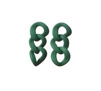 Orecchini pendenti da donna con catena a cerchio geometrico in acrilico arcobaleno, Medio, Argento sterling, Zirconia cubica