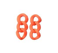 Orecchini pendenti da donna con catena a cerchio geometrico in acrilico arcobaleno, Medio, Argento sterling, Zirconia cubica