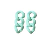 Orecchini pendenti da donna con catena a cerchio geometrico in acrilico arcobaleno, Medio, Argento sterling, Zirconia cubica