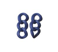 Orecchini pendenti da donna con catena a cerchio geometrico in acrilico arcobaleno, Medio, Argento sterling, Zirconia cubica