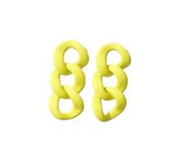 Orecchini pendenti da donna con catena a cerchio geometrico in acrilico arcobaleno, Medio, Argento sterling, Zirconia cubica