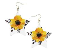 Orecchini pendenti da donna con fiore giallo, orecchini pendenti celesti, gioielli a forma di stella per un versatile