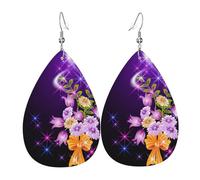 Orecchini pendenti da donna con fiori romantici e luminosi, a forma di stella, eleganti gioielli pendenti per celebrazioni, One Size, Pelle
