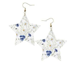 Orecchini pendenti da donna con fiori selvatici e margherite, orecchini pendenti celesti, gioielli a forma di stella per un versatile, One Size, Pelle