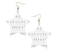 Orecchini pendenti da donna con lettere dell'alfabeto, stile celestiale, gioielli a forma di stella per un versatile, One Size, Pelle