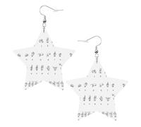 Orecchini pendenti da donna con lettere dell'alfabeto, stile celestiale, gioielli a forma di stella per un versatile, One Size, Pelle
