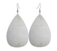 Orecchini pendenti da donna con muro di mattoni bianchi antichi per le feste, orecchini pendenti a forma di stella, gioielli chic per celebrazioni, One Size, Pelle