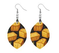 Orecchini pendenti da donna con pane di mais, alla moda, stampati, in legno, con pendente a goccia, Love, Legno, Nessuna pietra preziosa