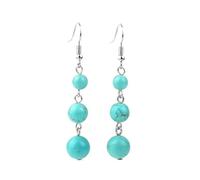 Orecchini pendenti da donna con perle di quarzo occhio di tigre, Misura unica, Agata