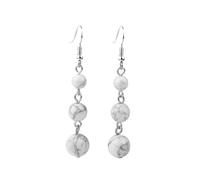 Orecchini pendenti da donna con perle di quarzo occhio di tigre, Misura unica, Agata