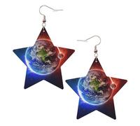 Orecchini pendenti da donna con pianeta spaziale, orecchini pendenti celesti, gioielli a forma di stella per un versatile, One Size, Pelle