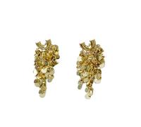 Orecchini pendenti da donna, con piccoli dischi dorati, eleganti orecchini pendenti per feste, matrimoni, eventi