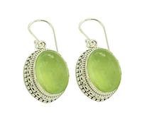 Orecchini pendenti da donna con pietra preziosa cabochon ovale da 16 x 12 mm, realizzati a mano, in argento Sterling leggero, da indossare tutti i giorni e come regalo