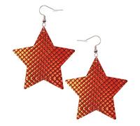 Orecchini pendenti da donna con scala di pesce rosso, orecchini pendenti celesti, gioielli a forma di stella per un versatile, One Size, Pelle