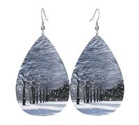 Orecchini pendenti da donna, con stella che cade nel parco, orecchini pendenti chic per celebrazioni, One Size, Pelle