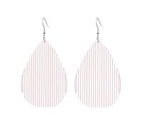 Orecchini pendenti da donna con strisce bianche, linee rosse, arancioni, rosse e gialle, leggeri, stampati su entrambi i lati, color caramella