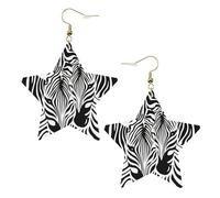 Orecchini pendenti da donna con zebra astratta, orecchini pendenti celesti, gioielli a forma di stella per un versatile, One Size, Pelle
