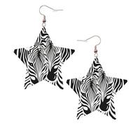 Orecchini pendenti da donna con zebra astratta, orecchini pendenti celesti, gioielli a forma di stella per un versatile, One Size, Pelle