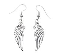 Orecchini pendenti da donna eleganti in lega con ganci per le orecchie, gioielli per feste e uso quotidiano con ali d'angelo, Misura unica, come descritto, come descritto
